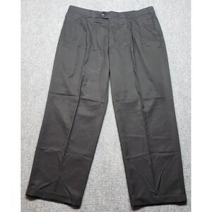Haggar Dress Pants Mens Size 40x29 Black Solid Invisible Flex Waistband New